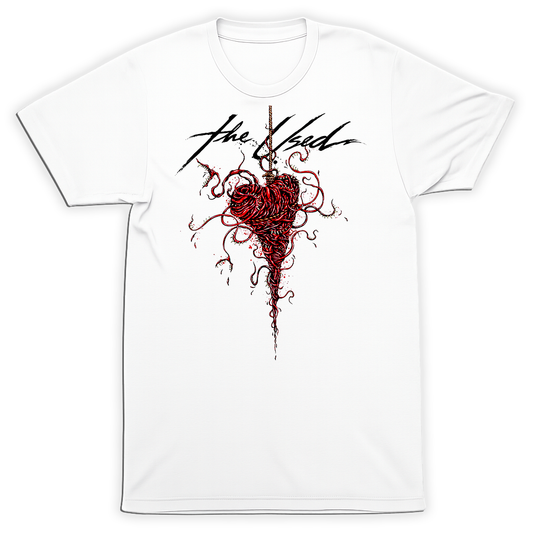 The Used Hanging Heart Veins White T-Shirt Distressed Emo Post Hardcore Band Tee