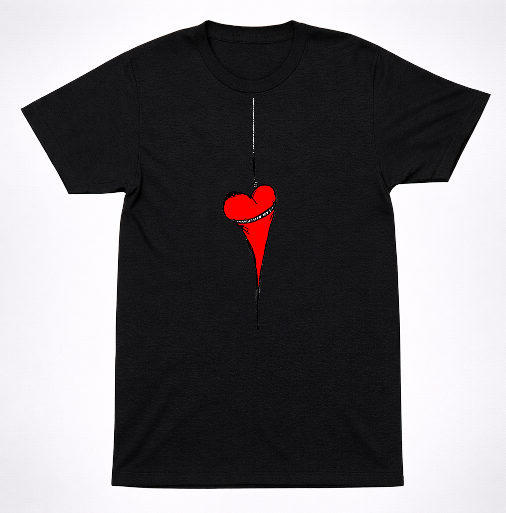 The Used Hanging Heart Bound Black T-Shirt Distressed Emo Post Hardcore Band Tee