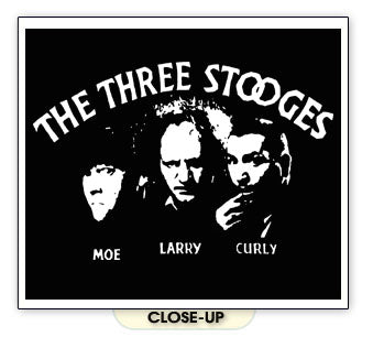 THE THREE STOOGES FACES moe larry curly retro BW SHIRT