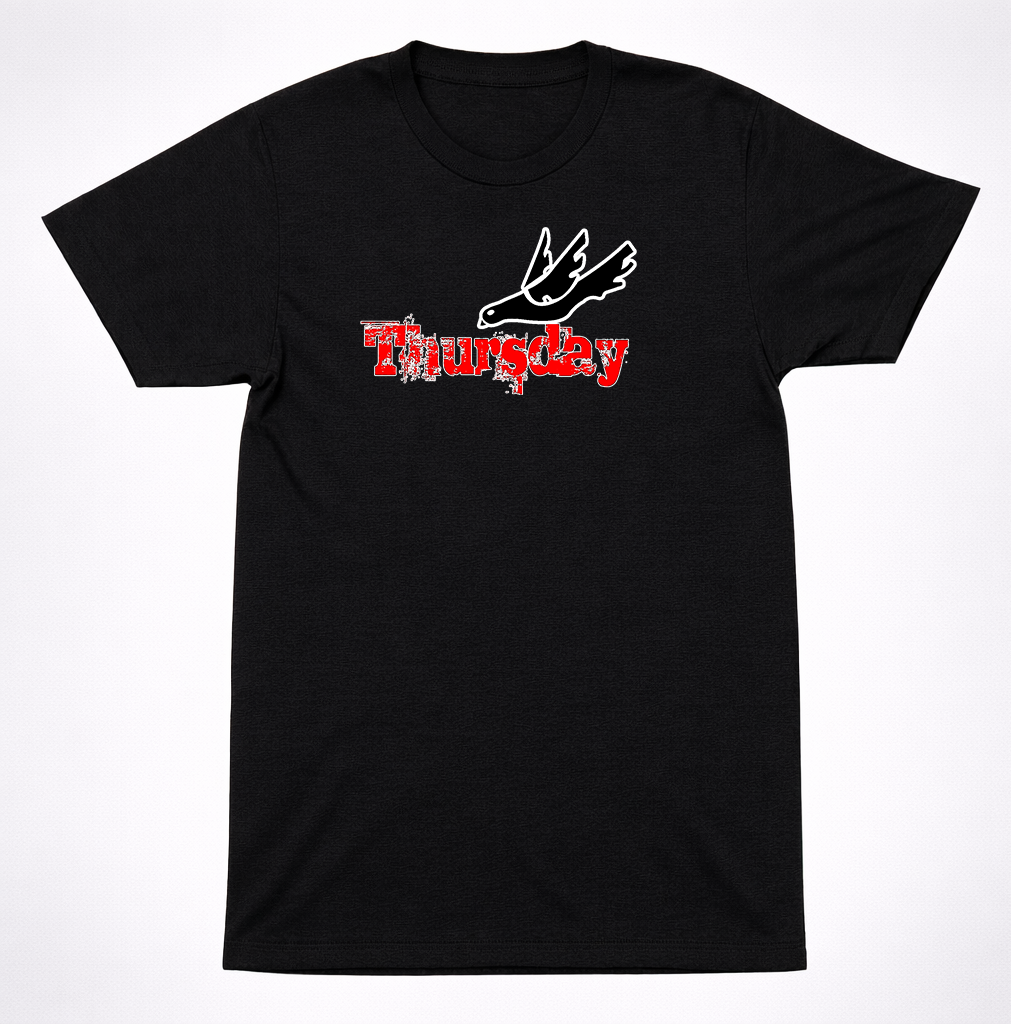 Thursday Red White Distressed Logo with Dove Post-Hardcore Emo Band T-Shirt