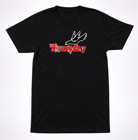 Thursday Red White Distressed Logo with Dove Post-Hardcore Emo Band T-Shirt