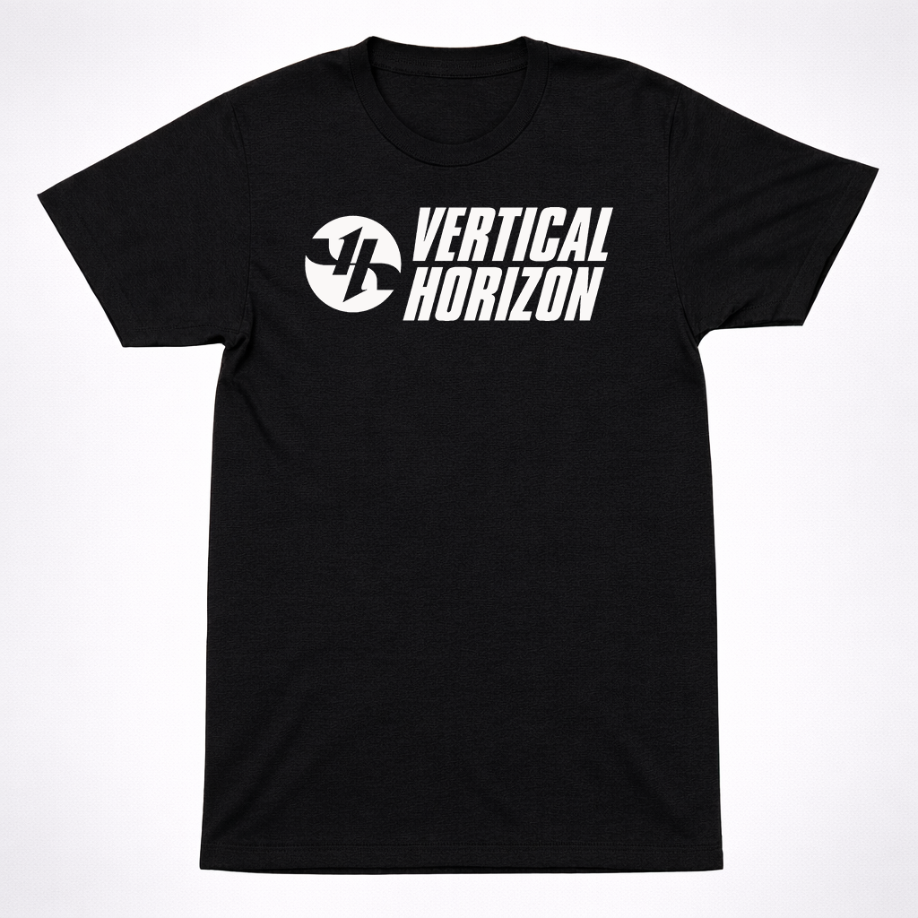 Vertical Horizon Logo T-Shirt Alternative Rock Band Minimal Black Tee