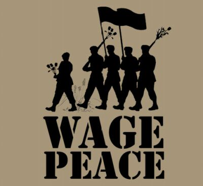 WAGE PEACE war protest army usa weapon hippie KHB SHIRT