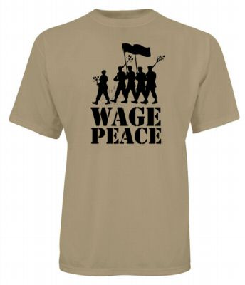 WAGE PEACE war protest army usa weapon hippie KHB SHIRT