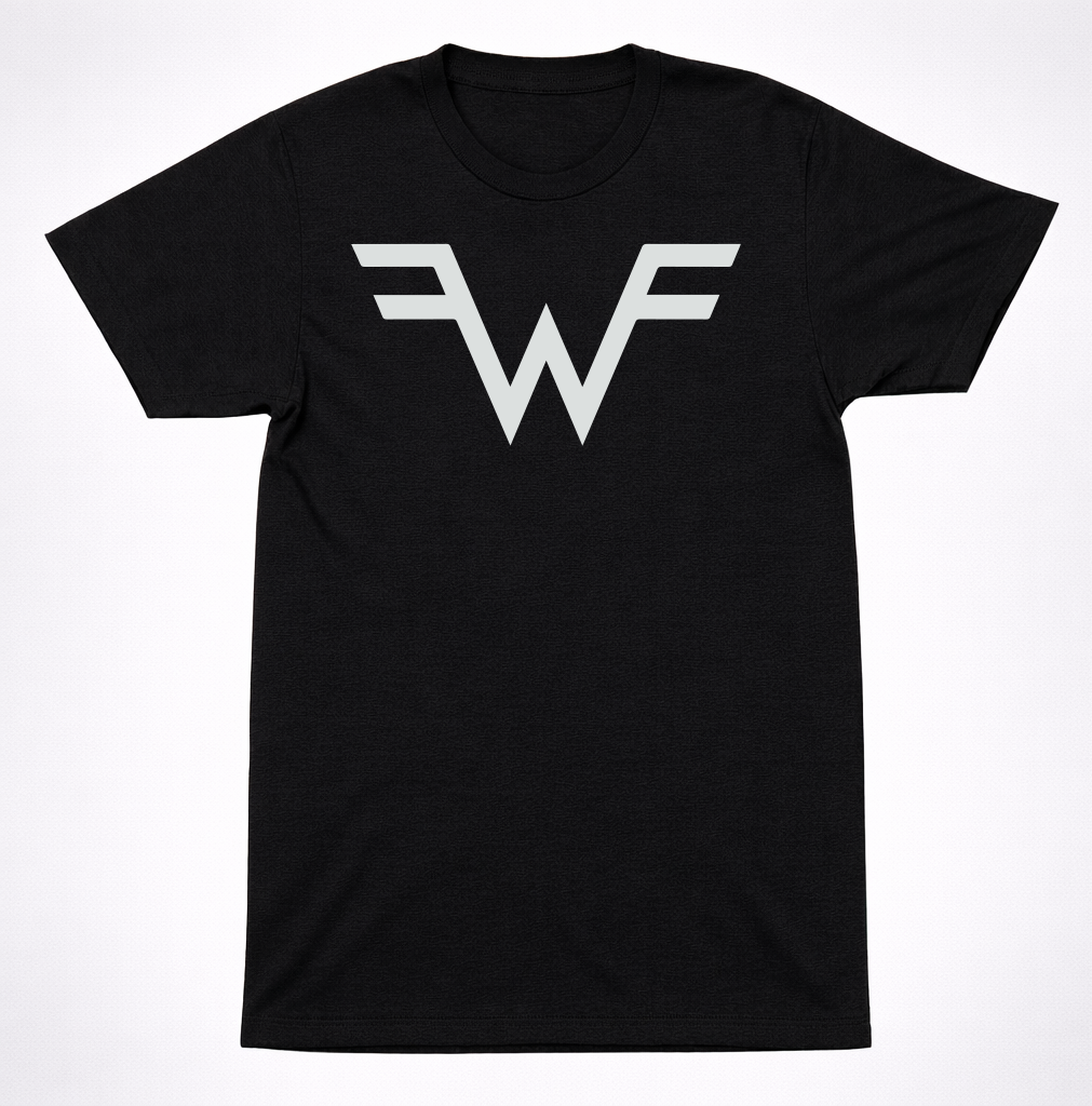 Weezer Flying W Logo T-Shirt Winged Symbol Minimal Alt Rock Indie Band Tee