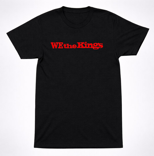 We The Kings Scratchy Graffiti splatter Text Logo T-Shirt Bold Pop Punk Emo Band Tee