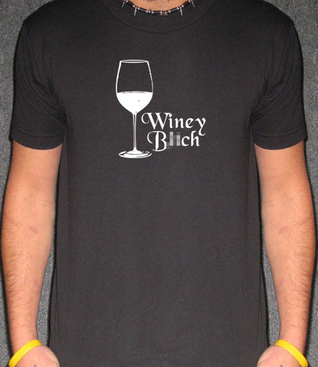 WINEY B*TCH wine alcohol snob funny drink bar BW SHIRT