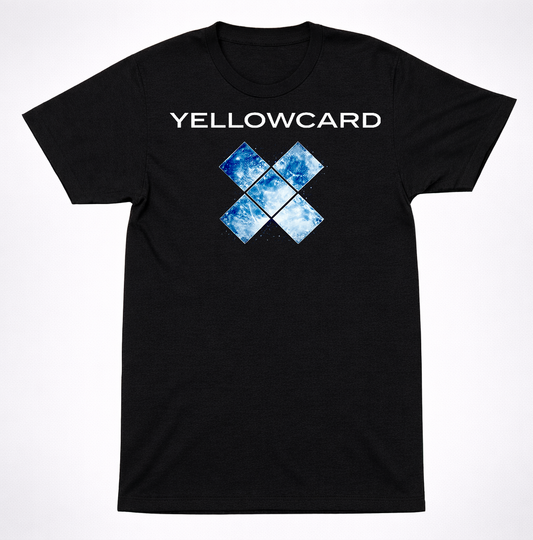 Yellowcard Earth X T-Shirt Yellow card Distressed Emo Pop Punk Band Tee